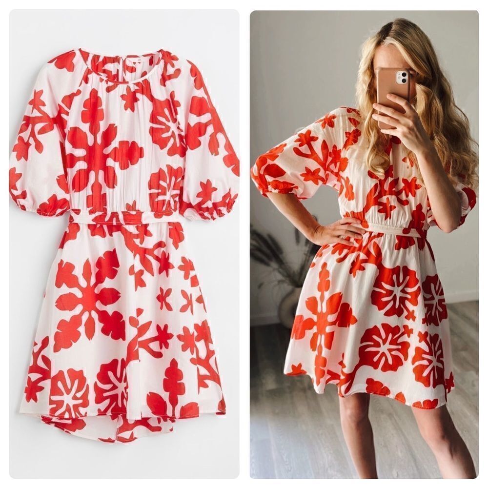 H&M Floral Printed Dress Cotton New